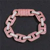 15mm 7/8inch Bracelet Chains Link Gold Plated Bling T CZ Cuban Bracelets Men Hip Hop Iced Out Punk Jewelry