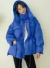 Piumino da donna Fitaylor Giacca invernale con cappuccio in piuma leggera da donna 90% anatra bianca Cappotto spesso caldo Irregolare a vita alta Fluffy Outwear 221124