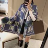 2023 Winter Scarf Women Cashmere Lady Stoles Design Print Female Warm Shawls and Wraps Thick Reversible Scarves Blanket A3