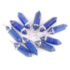 Natural Healing Hexagonal Column Chakra Gems Pendant Bead Lapis Lazuli Stone For Necklace DIY 10PCS N3037