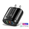 Chargeur mural USB QC 3.0 Charge rapide 3 ports US EU Plug 3.1A chargeur de charge rapide adaptateur secteur pour Iphone Samsung xiaomi Nokia