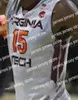 Basket Nik1 NCAA Virginia Tech Hokies Basketball Jersey 23 Tyrece Radford 24 Kerry Blackshear Jr 42 Ty Outlaw 30 Dell Curry Custom