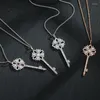 Chains Luxury Jewelry Chinese Knot Key Necklace 925 Sterling Silver Classic Simple Fashion For Woman Party Holiday Gifts