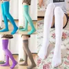 Women Socks Japanese Style Stockings Candy Color Casual Thigh High Over Knee Girls Female Long Sock