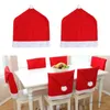 Pokrywy krzesełka 6 sztuk mody Święty Mikołaj Red Hat Xmas Kitchen Dining Slipcovers na świąteczne świąteczne świąteczne