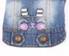 Dog Apparel Pet Jeans Jacket Cute Face Blue Denim Coat Vest Puppy Clothes 6 Sizes 2 Design