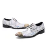 Zapatos de cuero genuino con estampado Oxford para hombre de negocios, zapatos de vestir informales para boda, Derby puntiagudo con cordones