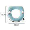 Toilet Seat Covers 1Pc Winter Warm Cover Closestool Mat Washable Bathroom Accessories Color Soft O-shape Pad Bidet