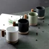 Mugs Household Mug Korean Wooden Handle Ceramic Water Cup Coffee Creative Breakfast Milk Oatmeal Office Drinkware