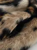 Pelliccia femminile faux lautaro inverno stampato leopardo leopardo fluffy trench per donna manica a doppia moda europea di moda europea 221124 221124