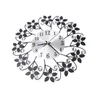 Orologi da parete orologio rotondo petali di foglie di metallo con numeri arabi decorativi per il soggiorno camera da letto