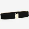 Belts 1 Pcs Sequin Women Wide Waistband Elastic Shiny Mirror Cummerbund Dress Decor Gorgeous Fashion Metal Waist Belt