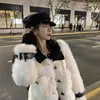 نساء نساء النساء 2022 أزياء الشتاء المعاطف الصوف معاطف الصوف الإناث Faux H Jackets سيدات طويلة الأكمام