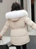 女性のトレンチコートailegogo冬の女性フード付きゆるい厚い暖かい人工毛皮襟パーカーカジュアルメスジッパーポケットコットンコート