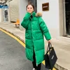 Женские траншеи Coats Kbat 2022 Зимняя куртка Женщина Long Parkas с капюшоном с большим меховом воротником.