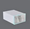 Clothing Storage 4pcs Transparent ShoeBox Shoe Boxes Thickened Dustproof Shoes Organizer Box Can Be Superimposed Combination Cabinet