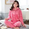 Dames slaapkleding herfst winter pyjama's sets flanel warme pyjama's dikke huiskleding pyjama dier vrouw 221124