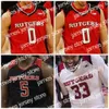 Koszykówka Nik1 NCAA Rutgers Scarlet Knights Basketball Jersey 35 Issa Thiam 42 Jacob Young 55 Luke Nathan Customed