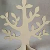 Juldekorationer 4st Laser Cut Wood Mini Tree Decoration Diy Toy 25cm