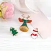 Broscher 3st/set söt julemaljstift kreativ jultomten alk strumpor kvinnor kappa lapel pin märke gåva till vän