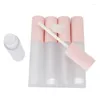 Storage Bottles 5ml Empty Refillable Container Lip Gloss Tube Pink Cap Lipgloss Plastic Clear Frosted Packing