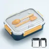 Set di stoviglie TUUTH Contenitore per il pranzo in acciaio inossidabile per microonde Contenitore per bambini Bento portatile per ufficio scolastico per bambini