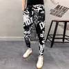 Pantalons pour hommes Casual Summer Fashion Street Style Coréen Streetwear Skinny Male Printing Pantalons