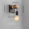 Настенная лампа MMBL Home Decor Wood Logror Led Lamps черные для спальни кровати без луковицы E27 AC110-220V