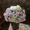 Decorative Flowers Simulation Artificial Bouquets Wedding Party Decoration Tea Rose Home Decor Beauty Flower Material