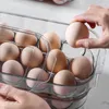 Storage Bottles Egg Holder Clear Plastic Organizer Cartons 16 Slots Container For Refrigerator Fridge Kitchen With Lid