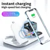 Car 4 in 1 Fast Wireless Charger Clock Pad for iPhone 13 12 11 Pro Wireless Charging Stand for Apple Watch 7 6 SE/AirPods Pro