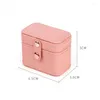 Jewelry Pouches Mini Snap PU Leather Box Organizer Fashion Velvet Ring Earring Pendant Storage Girl Women Portable Travel