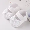 Första Walkers Princess Lace Baby Girls Cotton Shoes Toddlers Prewalkers Spädbarn Mjuk botten 0-12m