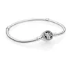 Flower Bracelets Snake Chain Women With Original BOX fits pandora Authentic S925 Sterling Silver CZ Diamond Pave Charms Bracelet Birthday Christmas Jewelry BR033