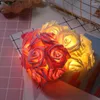 Strängar 10/20/40/80LED ROSE FLOWER Fairy String Lights Garland Artificial For Valentine's Day Christmas Wedding