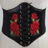 Belts Girl's Versatile Skirt Elastic Waist Seal Fashion Flower Embroidery DecorationelasticThree-row Pin Buckledesign Women Belt