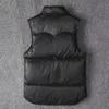 レザーダウンベストメンウォームウエストコート衣類シープスキンモーターサイクルジャケット袖のない防水剤のウインドブレーカーアウターウェア3xl