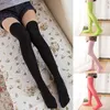 Women Socks Japanese Style Stockings Candy Color Casual Thigh High Over Knee Girls Female Long Sock