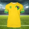 屋外 Tシャツブラジルジャージーサッカー旗 Tシャツブラジル国章 Tシャツサッカーチームの服 2223 221124