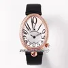 Reine de Naples 8918BR A537 Montre Femme Automatique TWF Diamants Lunette Or Rose MOP Argent Cadran Texturé Tissu Noir Cuir Super Edition Montres Femme Puretime 2