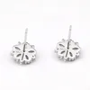 Stud Earrings 925 Silver Women Jewelry Sakura Flower With Piercing Pink Cubic Zirconia CZ Cute Ear Decoration E130PC