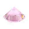 Kronleuchter Kristall 80MM Rosa Diamant Form Kegel Glas Handwerk Facettierte Prisma Teile Sonnenfänger Hochzeit Cosplay Party Prop Dekor