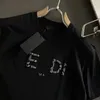 2024 maglietta designer maschile di lusso Shirt nero ricamato da lettere ricamato a maniche corte in cotone che vendono abbigliamento di marca di fascia alta S-3xl