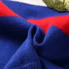 Men's Sweaters Men Women Designer Pullover retro classic Lapel Neck Blue luxury senior Embroidery Knitwear Man Clothing Winter Warm POPZ