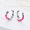 Orecchini posteriori Poulisa Bella mini clip smaltata multicolore per le donne Regalo per feste Semplice cartilagine Gioielli di moda Non-Piercing