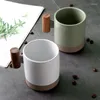Tasses tasse de ménage manche en bois coréen tasse à eau en céramique café créatif petit déjeuner lait flocons d'avoine bureau verres