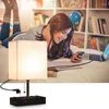 Table Lamps Desk Lamp Adjustable Dual USB Phone Charging For Bedroom Bedside Decoration Kids Room LED Night Lights US Plug