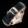 Montre Homme Master Grande Tradition Mécanique à Remontage Manuel RMSF Or Rose 43 Diamants Baguette Cadran Bleu Revolves Cuir Noir Super Edition Montres Puretime B2