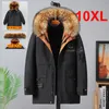 Mens Down Parkas Plus Size 10xl Winter Päls krage jackor Män förtjockade varma huva rockar manliga ytterkläder avtagbar foder 221128