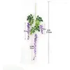 Flores decorativas 12pcs artificial wisteria flor videira falsa grinaldas de seda arco de casamento home house parede pendurada decoração de pano de fundo